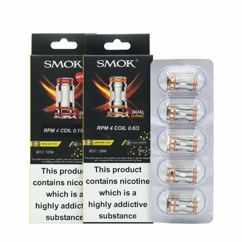 SMOK RPM 4 Replacement Coils 5 Pack for Nord 6 Empty Top-Fill Pods – 0.15Ω & 0.6Ω Mesh Coils