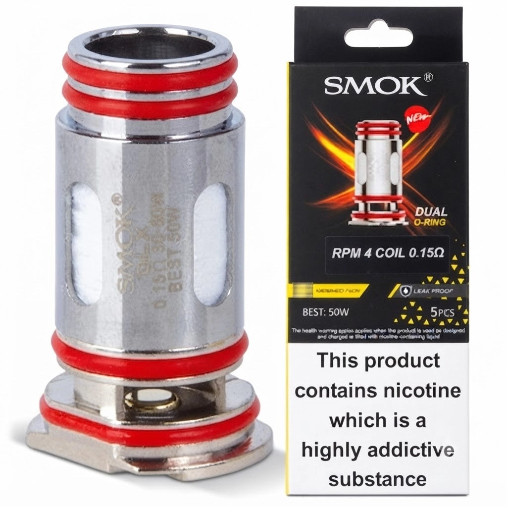 SMOK RPM 4 Replacement Coils 5 Pack for Nord 6 Empty Top-Fill Pods – 0.15Ω & 0.6Ω Mesh Coils