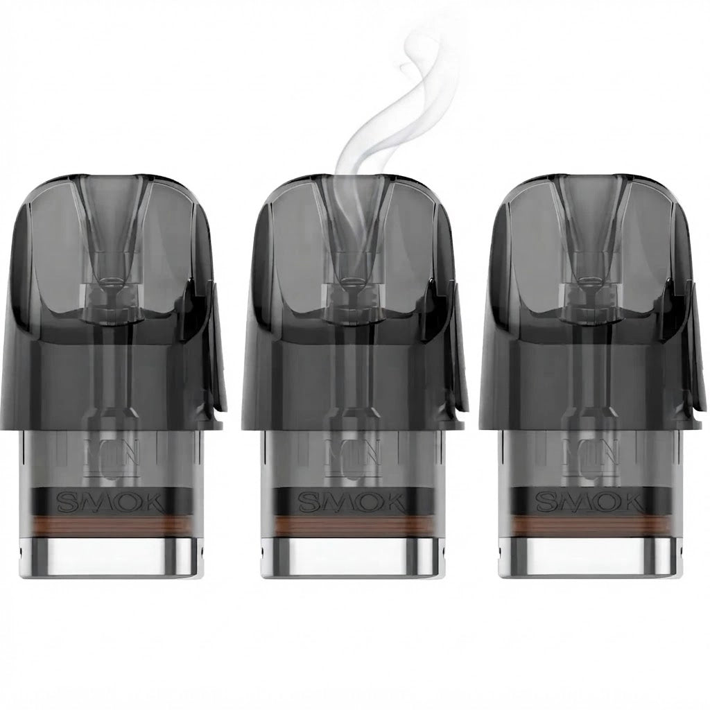Close-up of Smok Novo Meshed CLX pod showing mesh coil and side-fill port