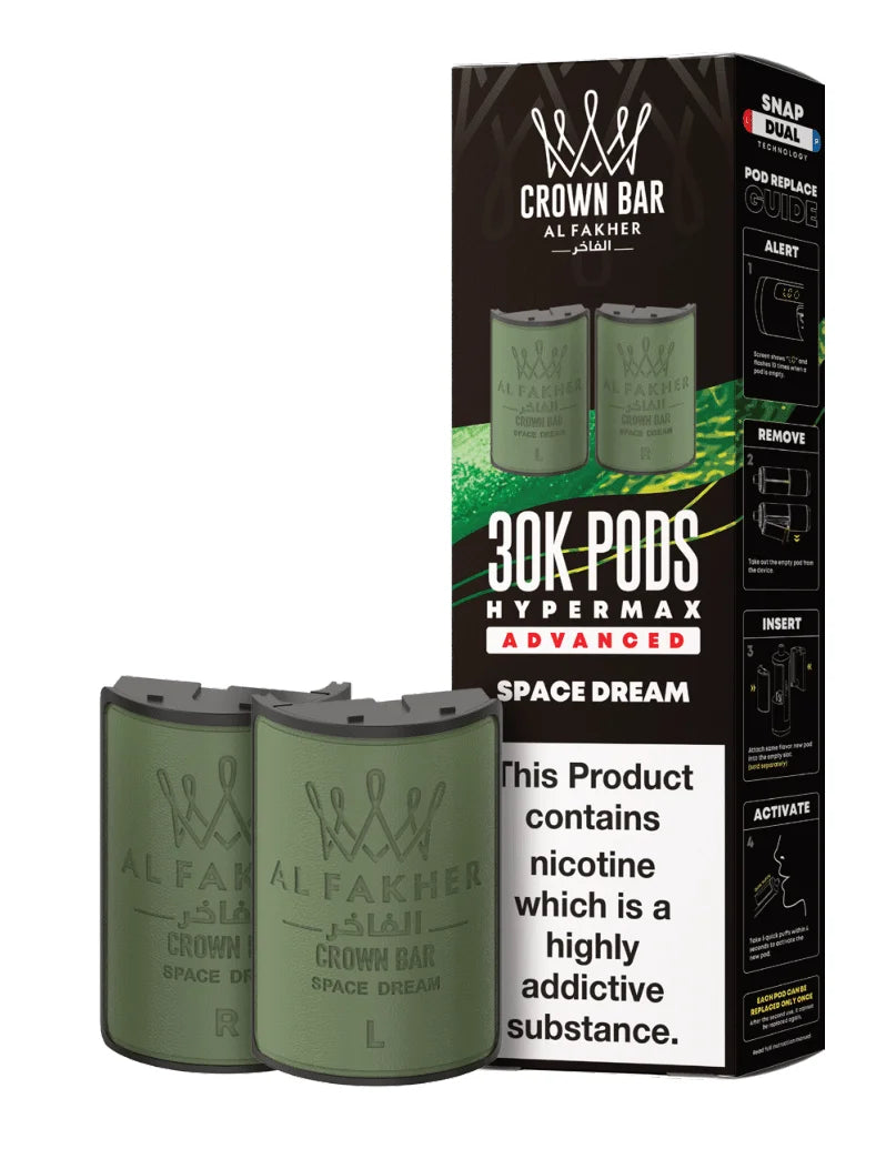 Al Fakher Hypermax 30K Prefilled Pods in Space Dream flavour – premium vape pods offering bold flavours and long-lasting performance