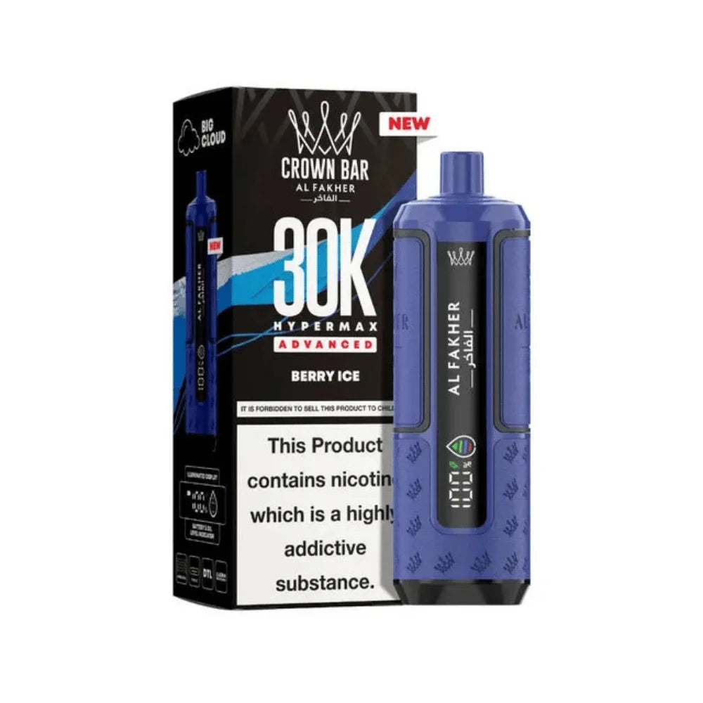 Al Fakher Hypermax 30K Prefilled Pod Kit in Berry Ice flavour – high-capacity vape device offering rich flavour and long-lasting performance