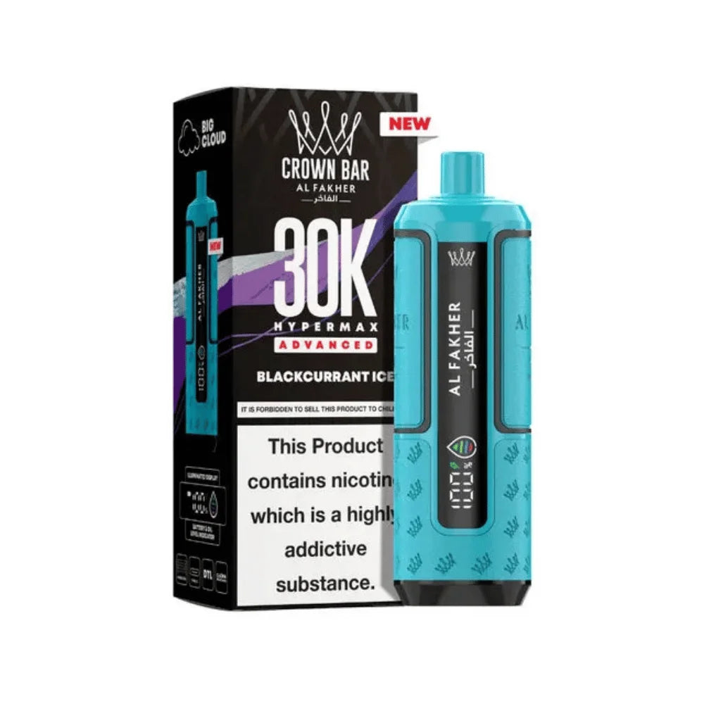 Al Fakher Hypermax 30K Prefilled Pod Kit in Blackcurrant Ice flavour – high-capacity vape device offering rich flavour and long-lasting performance
