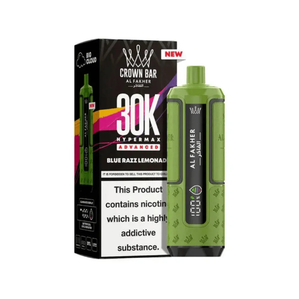 Al Fakher Hypermax 30K Prefilled Pod Kit in Blue Razz Lemonade flavour – high-capacity vape device offering rich flavour and long-lasting performance