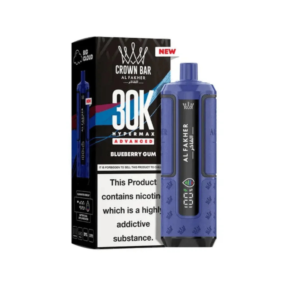 Al Fakher Hypermax 30K Prefilled Pod Kit in Blueberry Gum flavour – high-capacity vape device offering rich flavour and long-lasting performance