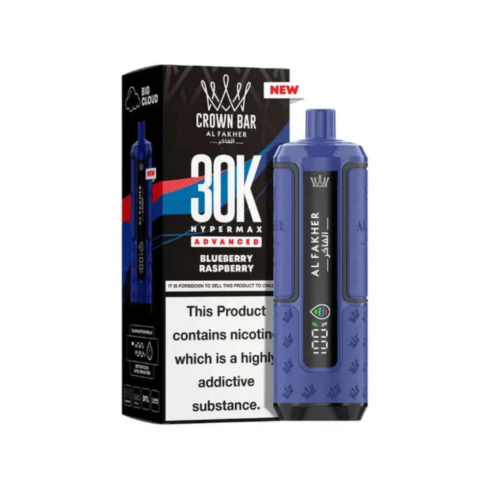 Al Fakher Hypermax 30K Prefilled Pod Kit in Blueberry Raspberry flavour – high-capacity vape device offering rich flavour and long-lasting performance