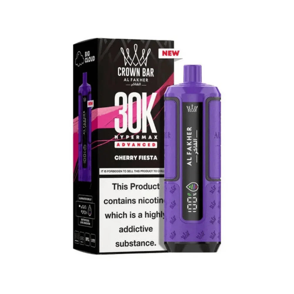 Al Fakher Hypermax 30K Prefilled Pod Kit in Cherry Fiesta flavour – high-capacity vape device offering rich flavour and long-lasting performance