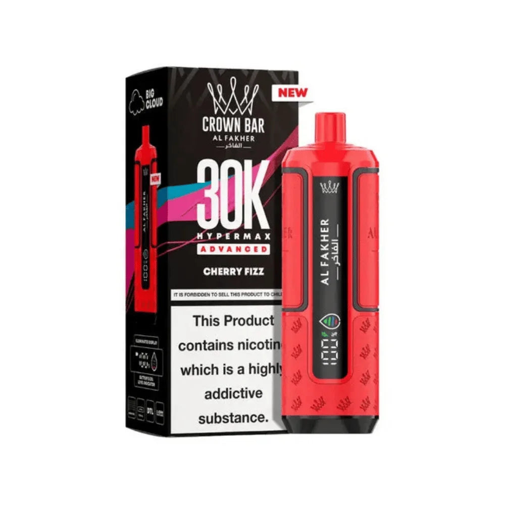 Al Fakher Hypermax 30K Prefilled Pod Kit in Cherry Fizz flavour – high-capacity vape device offering rich flavour and long-lasting performance