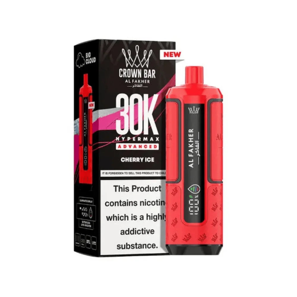 Al Fakher Hypermax 30K Prefilled Pod Kit in Cherry Ice flavour – high-capacity vape device offering rich flavour and long-lasting performance