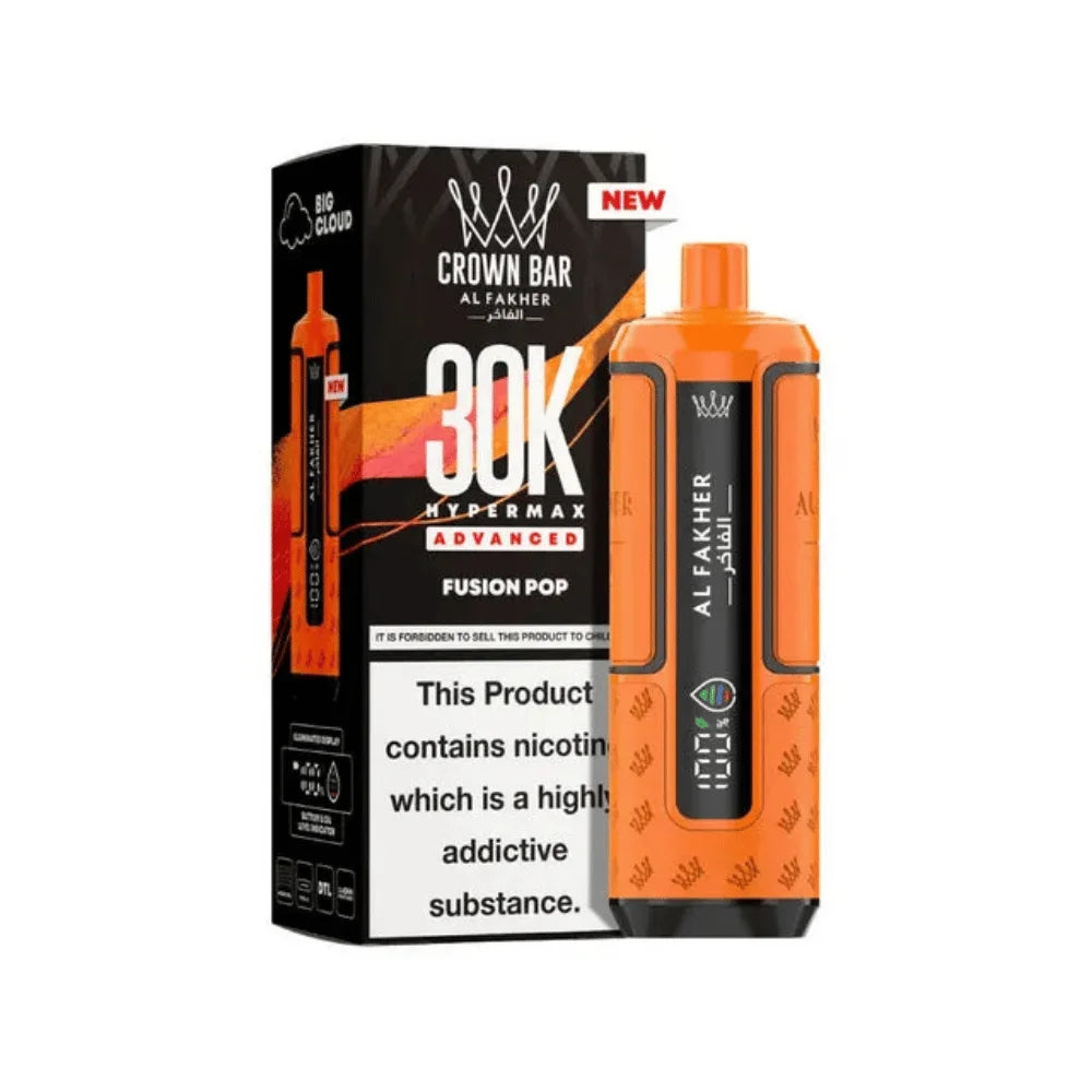 Al Fakher Hypermax 30K Prefilled Pod Kit in Fusion Pop flavour – high-capacity vape device offering rich flavour and long-lasting performance