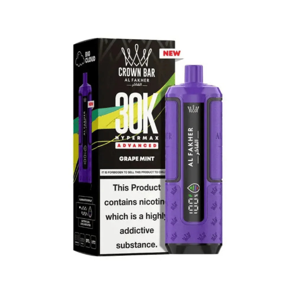 Al Fakher Hypermax 30K Prefilled Pod Kit in Grape Mint flavour – high-capacity vape device offering rich flavour and long-lasting performance