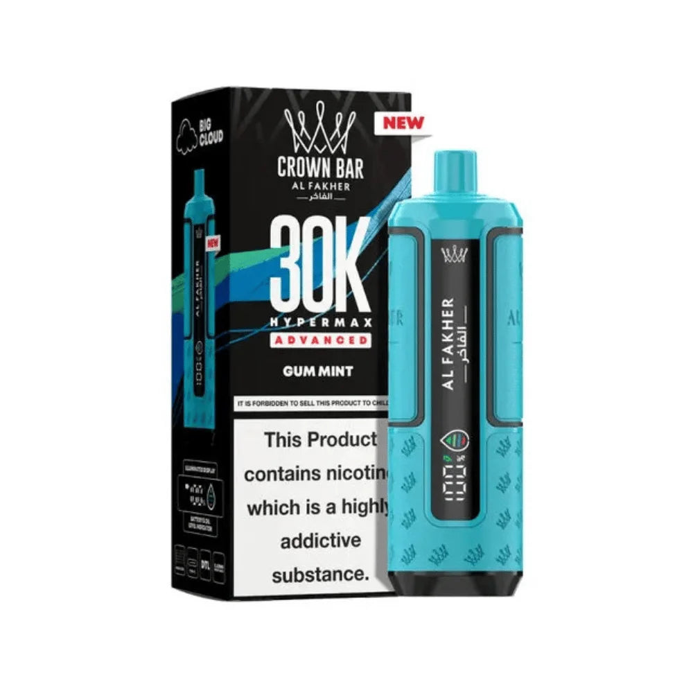 Al Fakher Hypermax 30K Prefilled Pod Kit in Gum Mint flavour – high-capacity vape device offering rich flavour and long-lasting performance