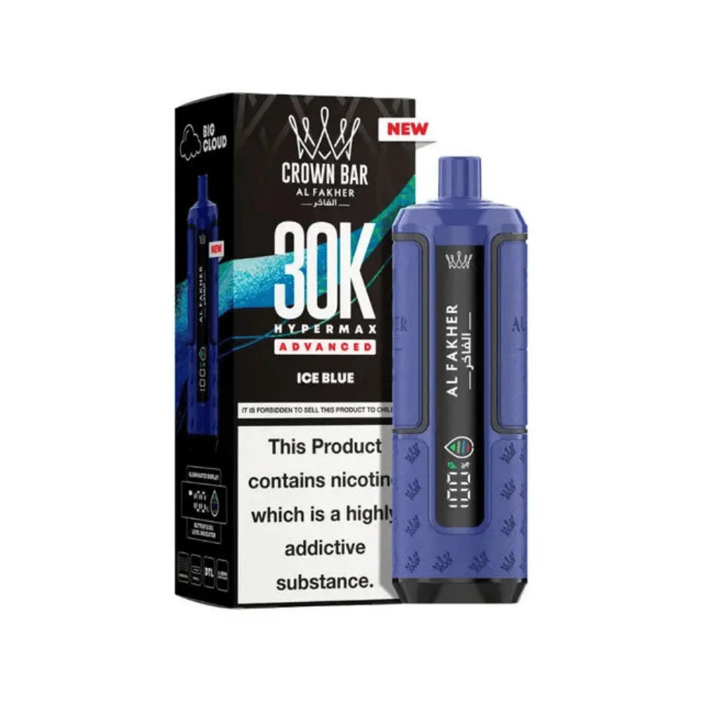 Al Fakher Hypermax 30K Prefilled Pod Kit in Ice Blue flavour – high-capacity vape device offering rich flavour and long-lasting performance
