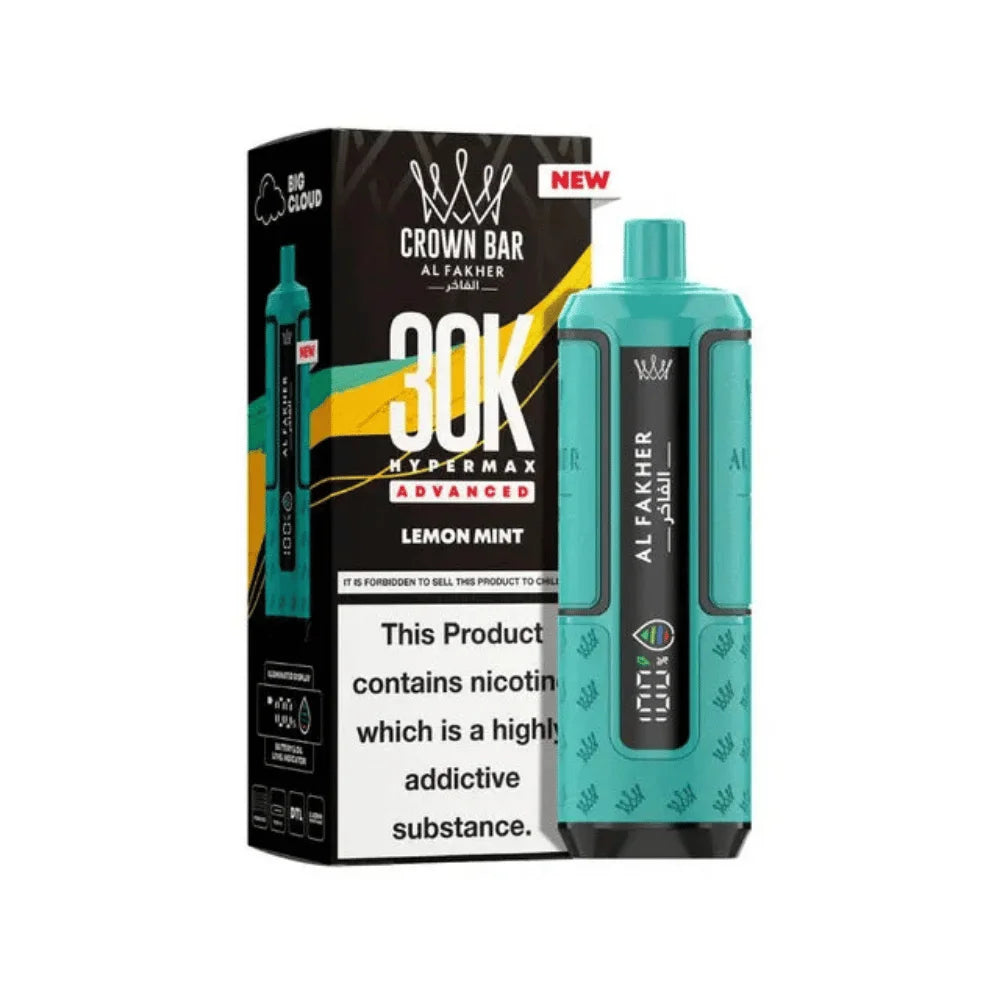 Al Fakher Hypermax 30K Prefilled Pod Kit in Lemon Mint flavour – high-capacity vape device offering rich flavour and long-lasting performance