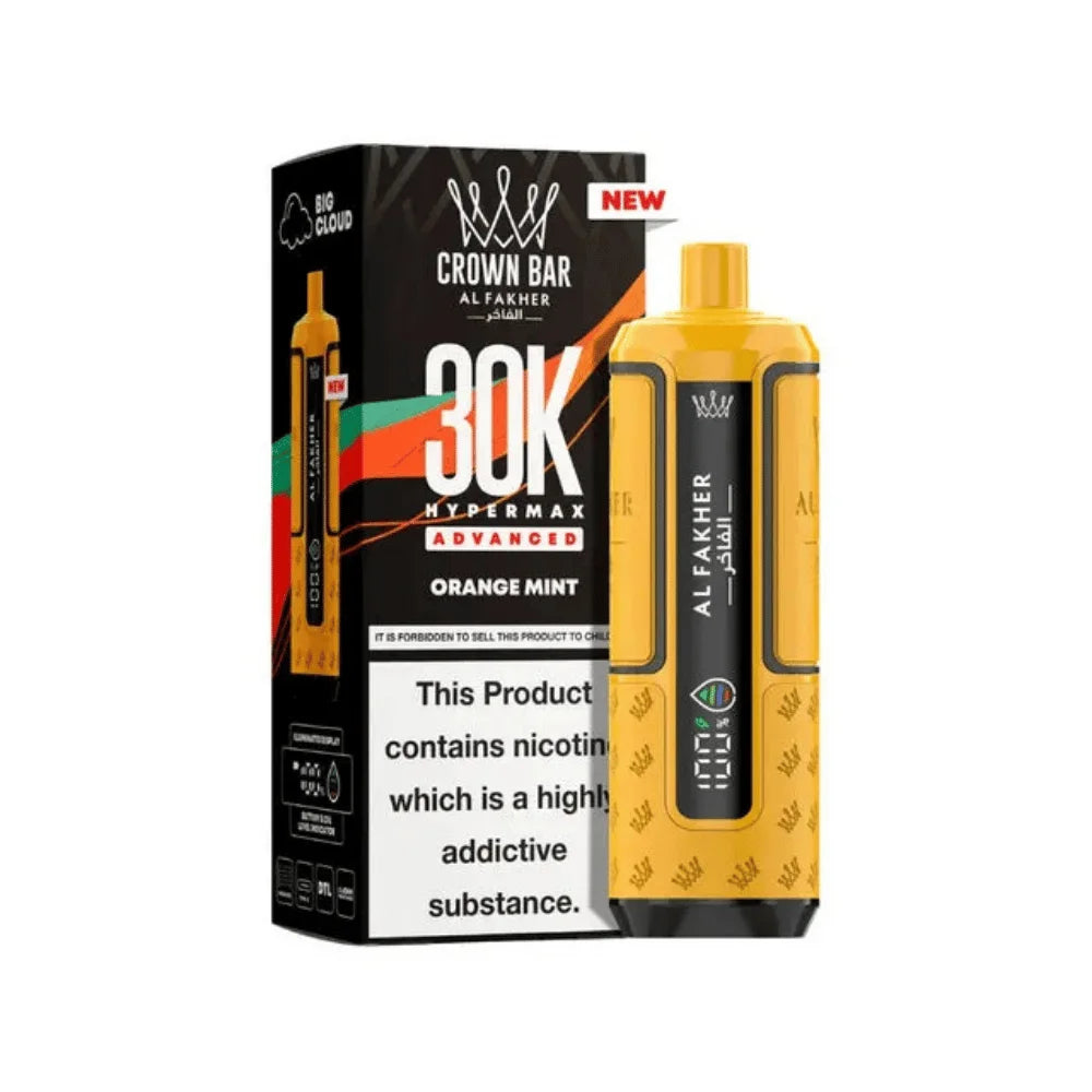 Al Fakher Hypermax 30K Prefilled Pod Kit in Orange MInt flavour – high-capacity vape device offering rich flavour and long-lasting performance