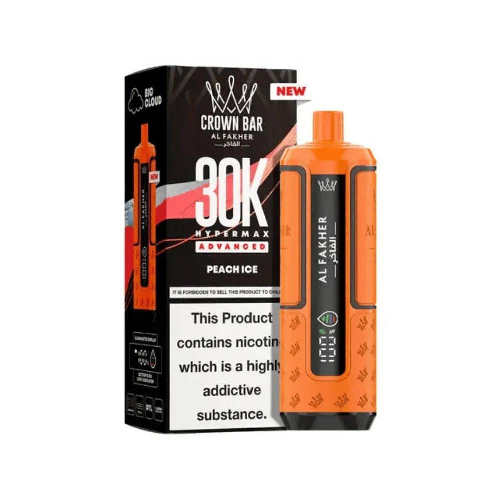 Al Fakher Hypermax 30K Prefilled Pod Kit in Peach Ice flavour – high-capacity vape device offering rich flavour and long-lasting performance