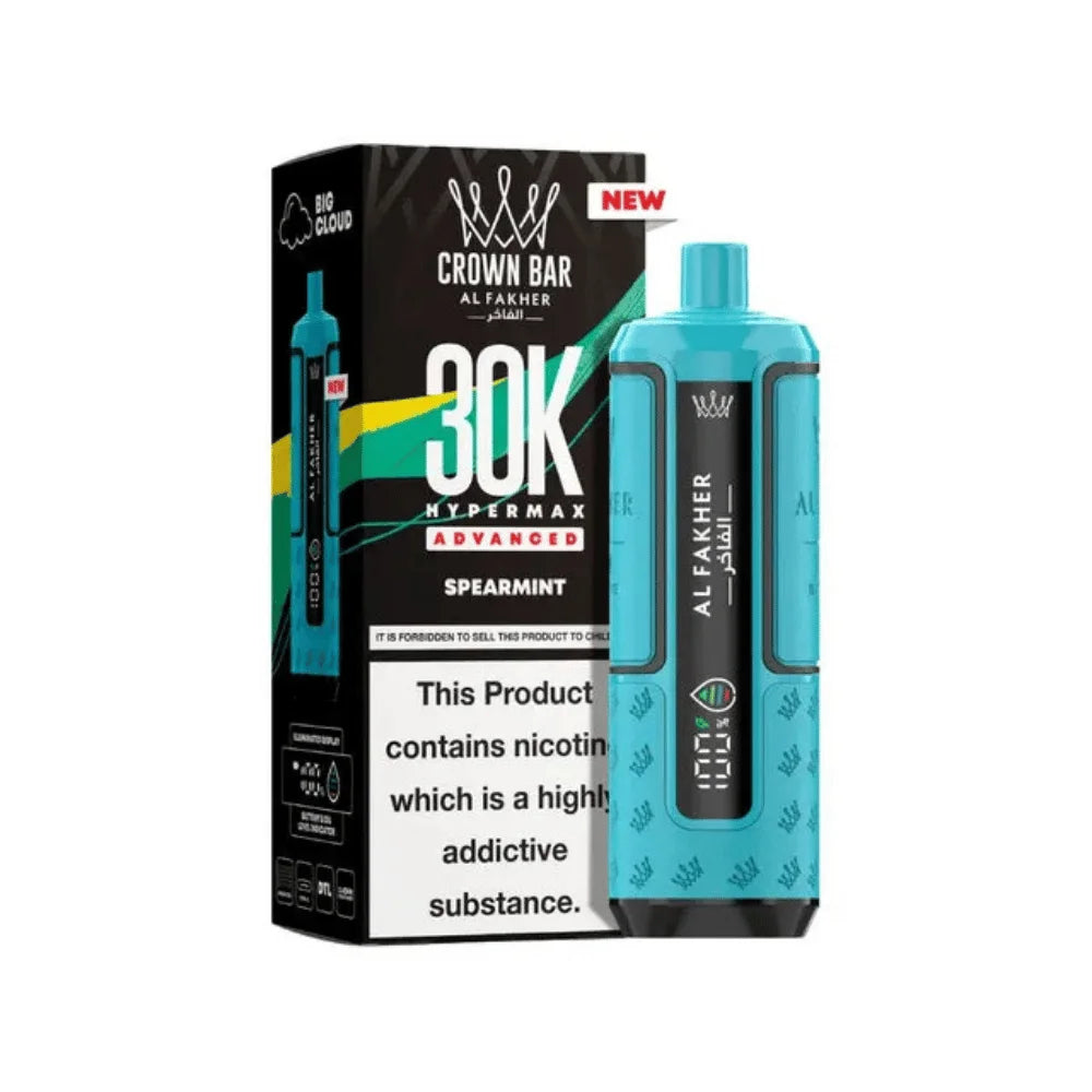 Al Fakher Hypermax 30K Prefilled Pod Kit in Spearmint flavour – high-capacity vape device offering rich flavour and long-lasting performance