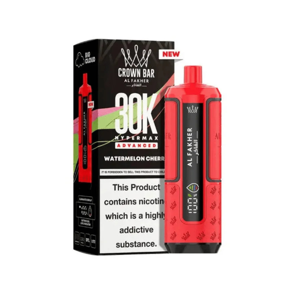 Al Fakher Hypermax 30K Prefilled Pod Kit in Watermelon Cherry flavour – high-capacity vape device offering rich flavour and long-lasting performance