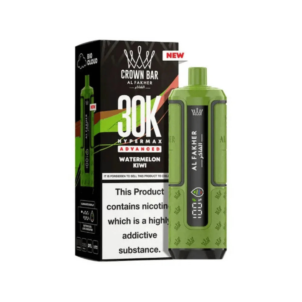 Al Fakher Hypermax 30K Prefilled Pod Kit in Watermelon Kiwi flavour – high-capacity vape device offering rich flavour and long-lasting performance