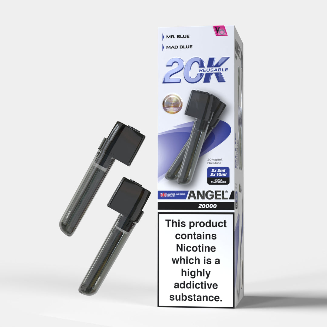 Vape Bars Angel 20K Prefilled Pods – premium Blue Edition vape with up to 20,000 puffs and a sleek, modern design.