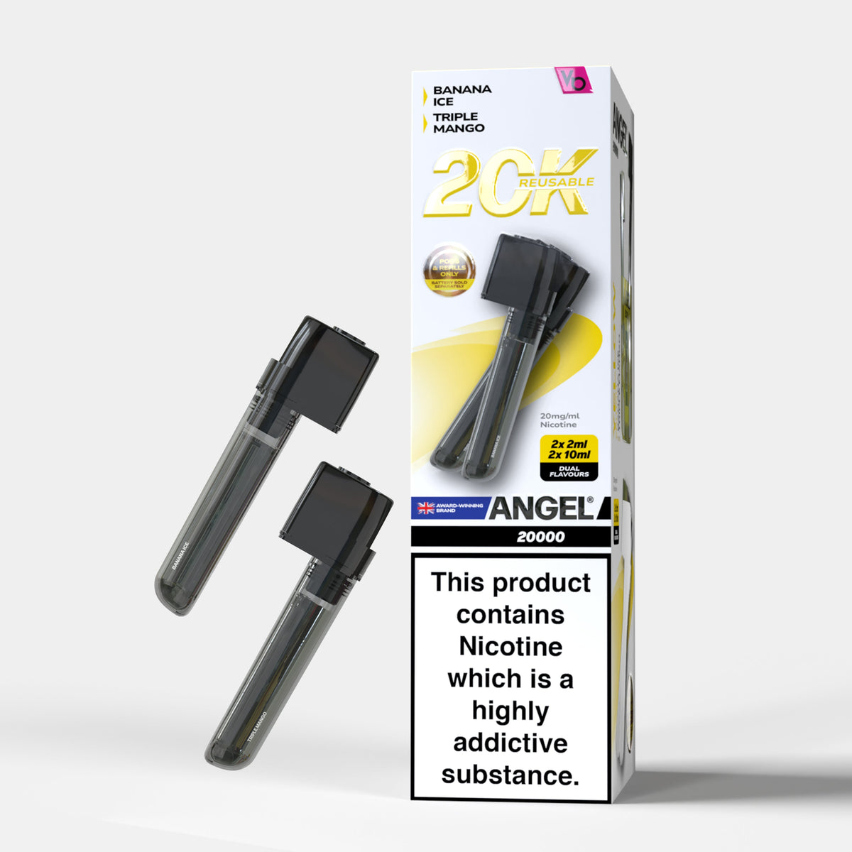 Vape Bars Angel 20K Prefilled Pods – premium Yellow Edition vape with up to 20,000 puffs and a sleek, modern design.