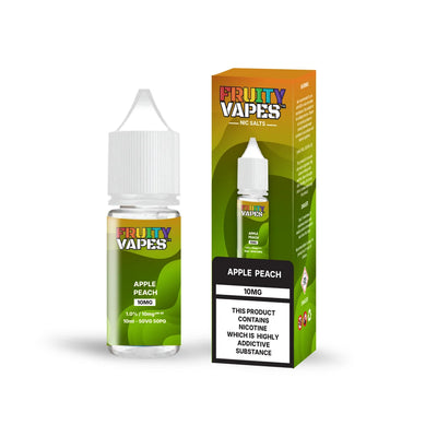 Fruity Juice Nic Salt 10ml Apple Peach – smooth 10mg vape juice with balanced 50/50 VG PG blend for rich flavor