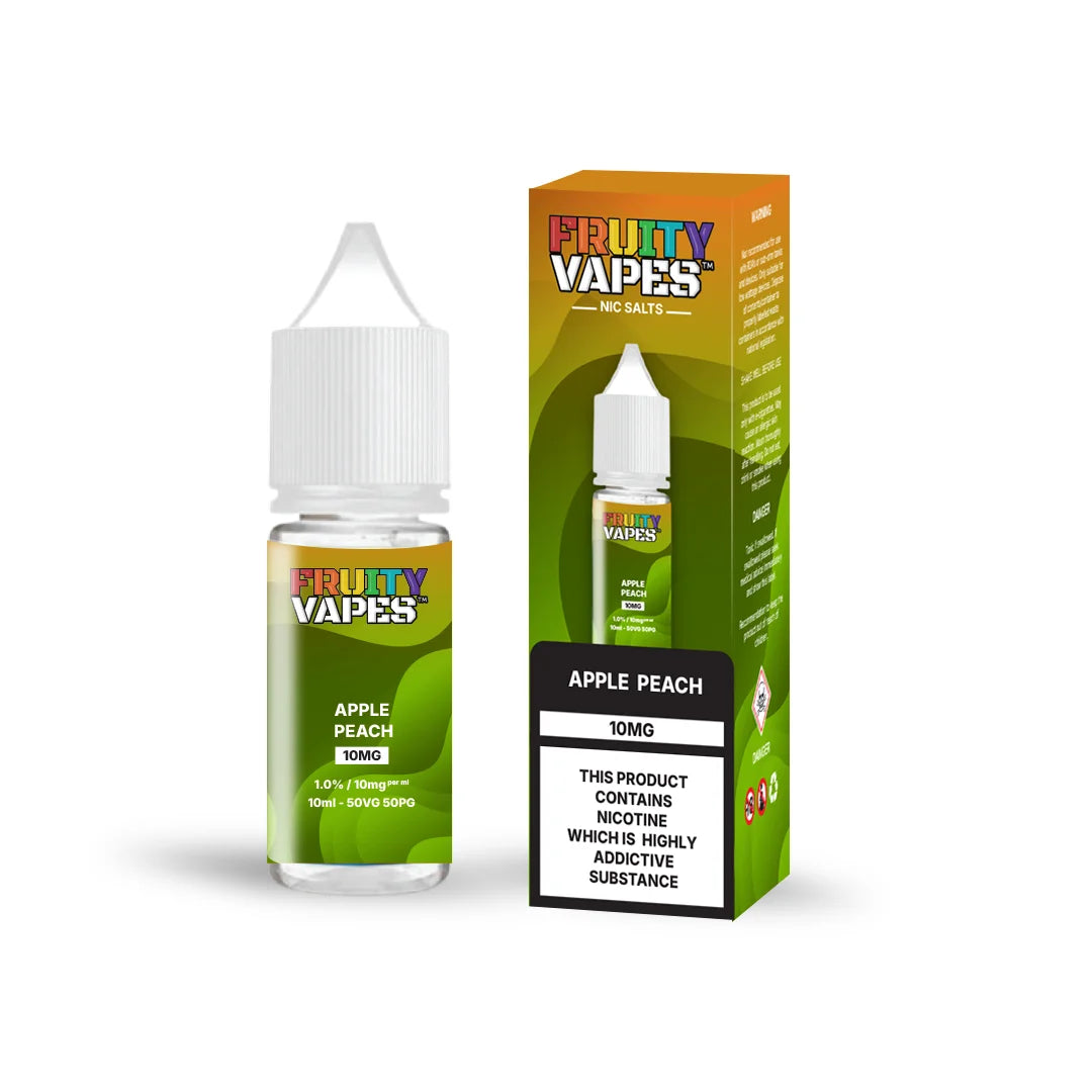 Fruity Juice Nic Salt 10ml Apple Peach – smooth 10mg vape juice with balanced 50/50 VG PG blend for rich flavor