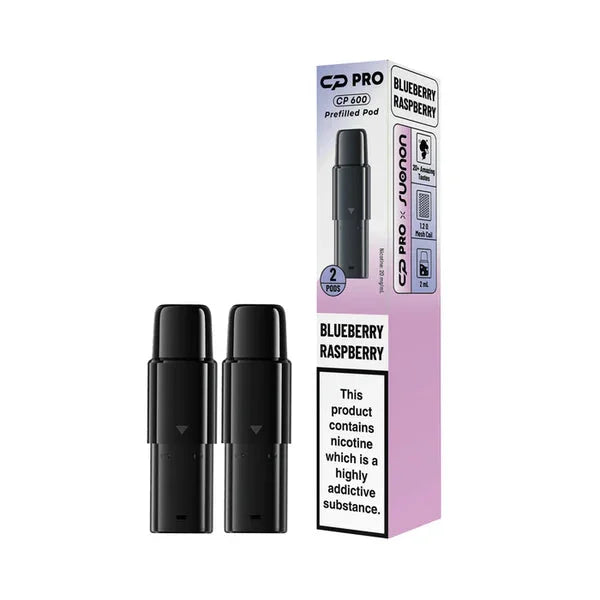 Blueberry Raspberry Suonon CP Pro 600 Prefilled Pods providing rich flavour and smooth vaping