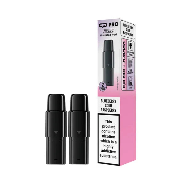 Blueberry Sour Raspberry Suonon CP Pro 600 Prefilled Pods providing rich flavour and smooth vaping