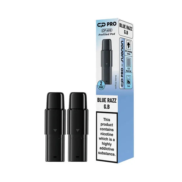 Blue Razz GB Suonon CP Pro 600 Prefilled Pods providing rich flavour and smooth vaping