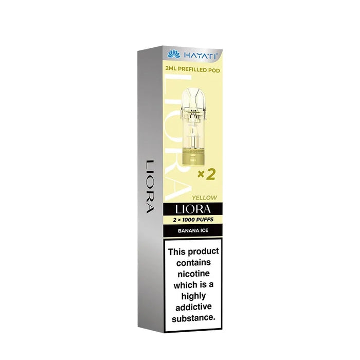 Experience smooth, long-lasting flavor with the Hayati Liora Prefilled Pod in Banana Ice