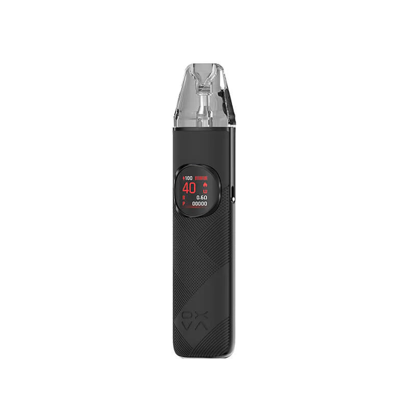 OXVA Nexlim 2 Pod Vape Kit in Black Leather Color with 2000mAh battery, 40W adjustable output, dual mesh pods, 0.85-inch colour screen, and USB-C fast charging available at Ecosmok.