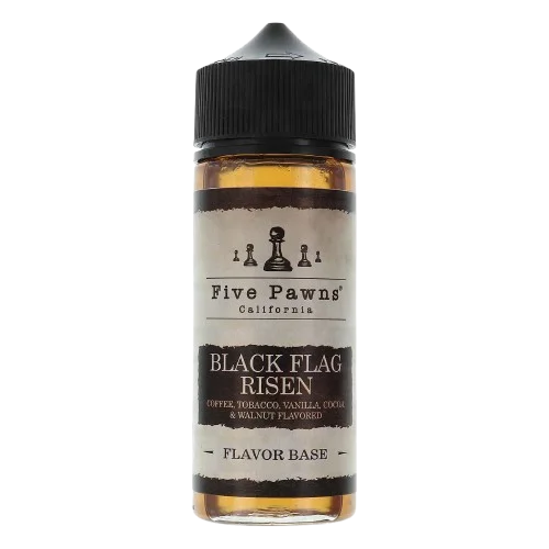 Five Pawns 100ml E-Liquid Black Risen Flag – premium handcrafted vape juice with complex flavors and smooth 50/50 VG PG blend