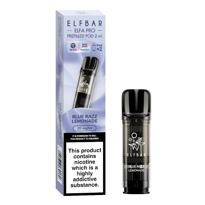 Elf Bar Elfa PRO Prefilled Pods Blue Razz Lemonade – smooth, flavourful vape refills designed for the Elfa PRO device