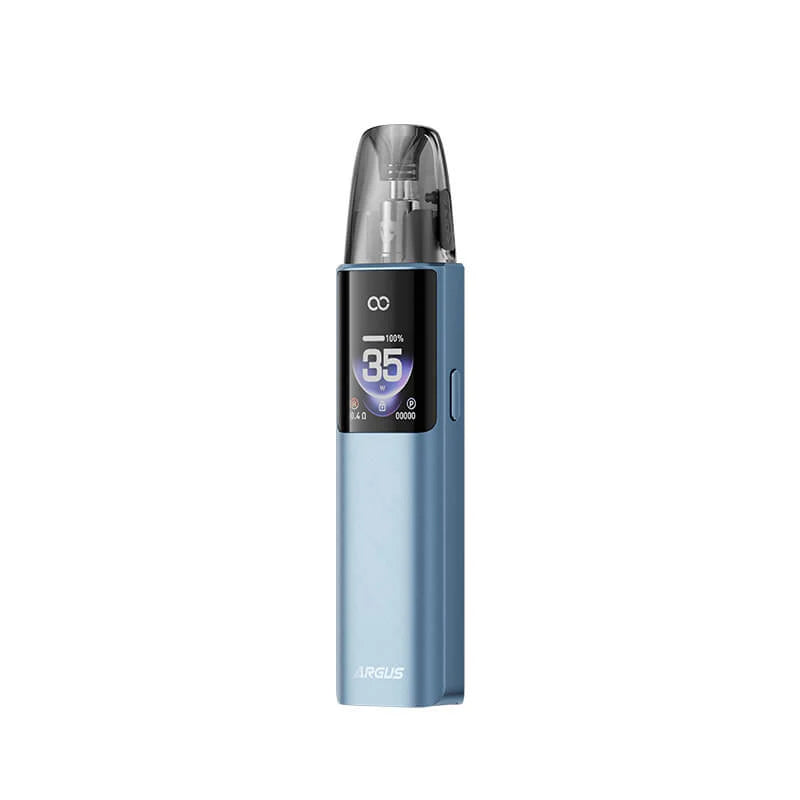 Voopoo Argus G4 Pod Device in Blue colorway with inhale activation feature.
