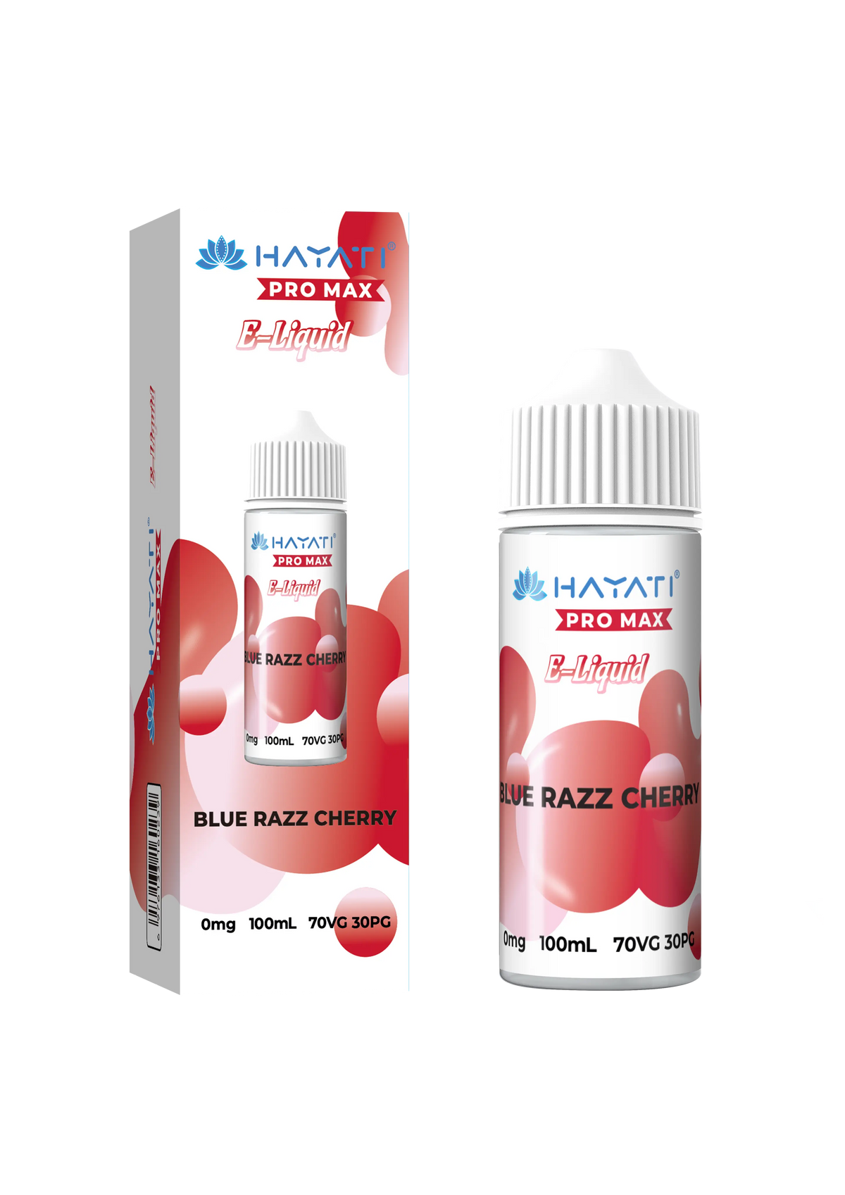 Blue Razz Cherry Hayati Pro Max E-Liquid 100ml – no nicotine vape juice with rich flavor and smooth 70/30 VG PG blend
