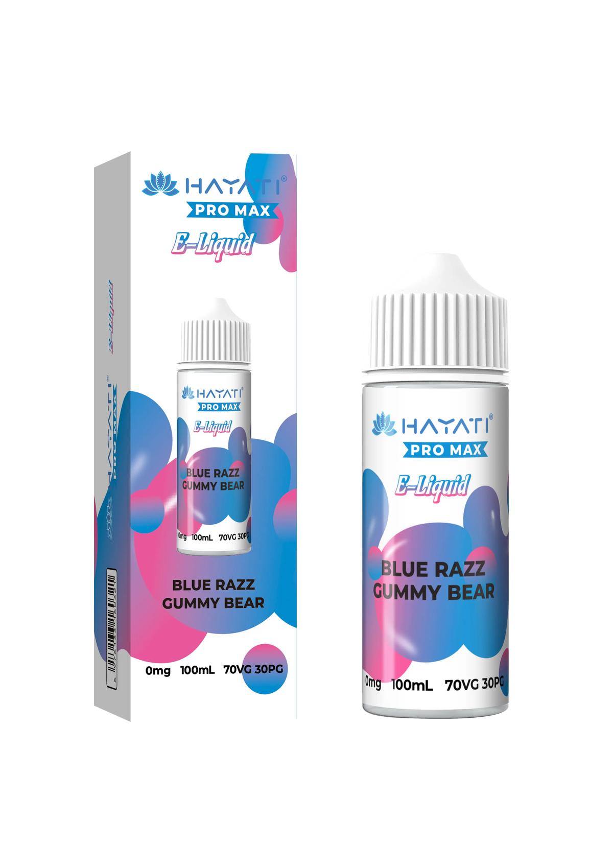 Blue Razz Gummy Bear Hayati Pro Max E-Liquid 100ml – no nicotine vape juice with rich flavor and smooth 70/30 VG PG blend