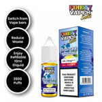 Load image into Gallery viewer, Product image for Blue Razz Lemonade Fruity Nic Salt Vape 10mg/20mg e-liquid, showing a 10ml bottle and packaging with flavor and nicotine strength information.
