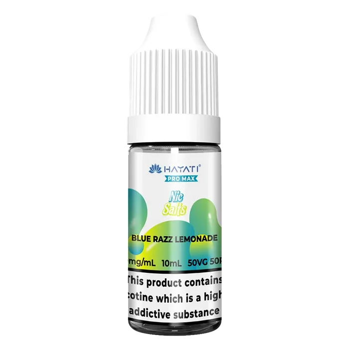 Hayati Pro Max Blue Razz Lemonade  Nic Salt vape juice, delivering smooth nicotine satisfaction and a refreshing vape experience.