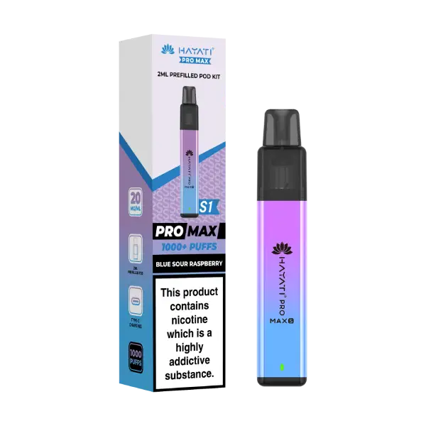 Blue Sour Raspberry Hayati Pro Max S1 Prefilled Pod Kit designed for convenient vaping and long-lasting performance