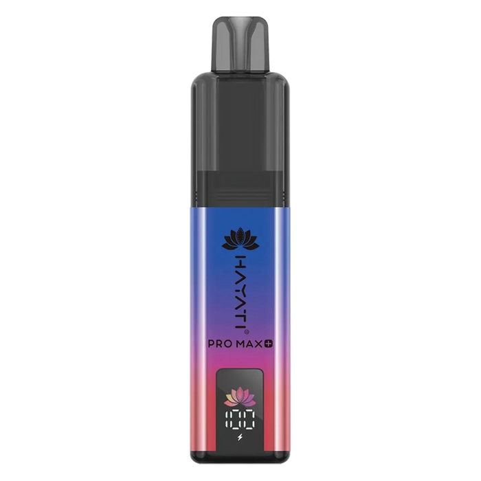 Hayati Pro Max 6000+ Prefilled Pod Kit in Blue Razz Cherry Flavor, featuring a convenient prefilled pod design and up to 6000 puffs for a satisfying vaping experience.
