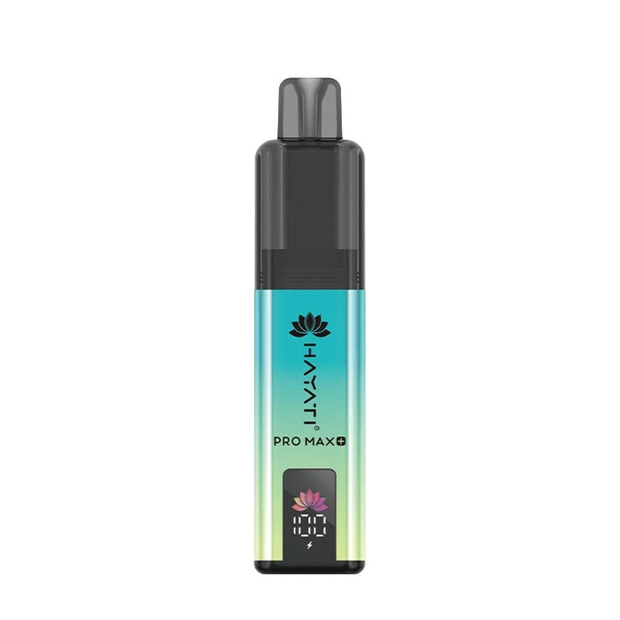Hayati Pro Max 6000+ Prefilled Pod Kit in Blue Razz Fruit Twist Flavor, featuring a convenient prefilled pod design and up to 6000 puffs for a satisfying vaping experience.