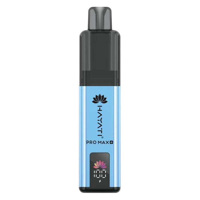 Hayati Pro Max 6000+ Prefilled Pod Kit in Blue Sour Raspberry Flavor, featuring a convenient prefilled pod design and up to 6000 puffs for a satisfying vaping experience.
