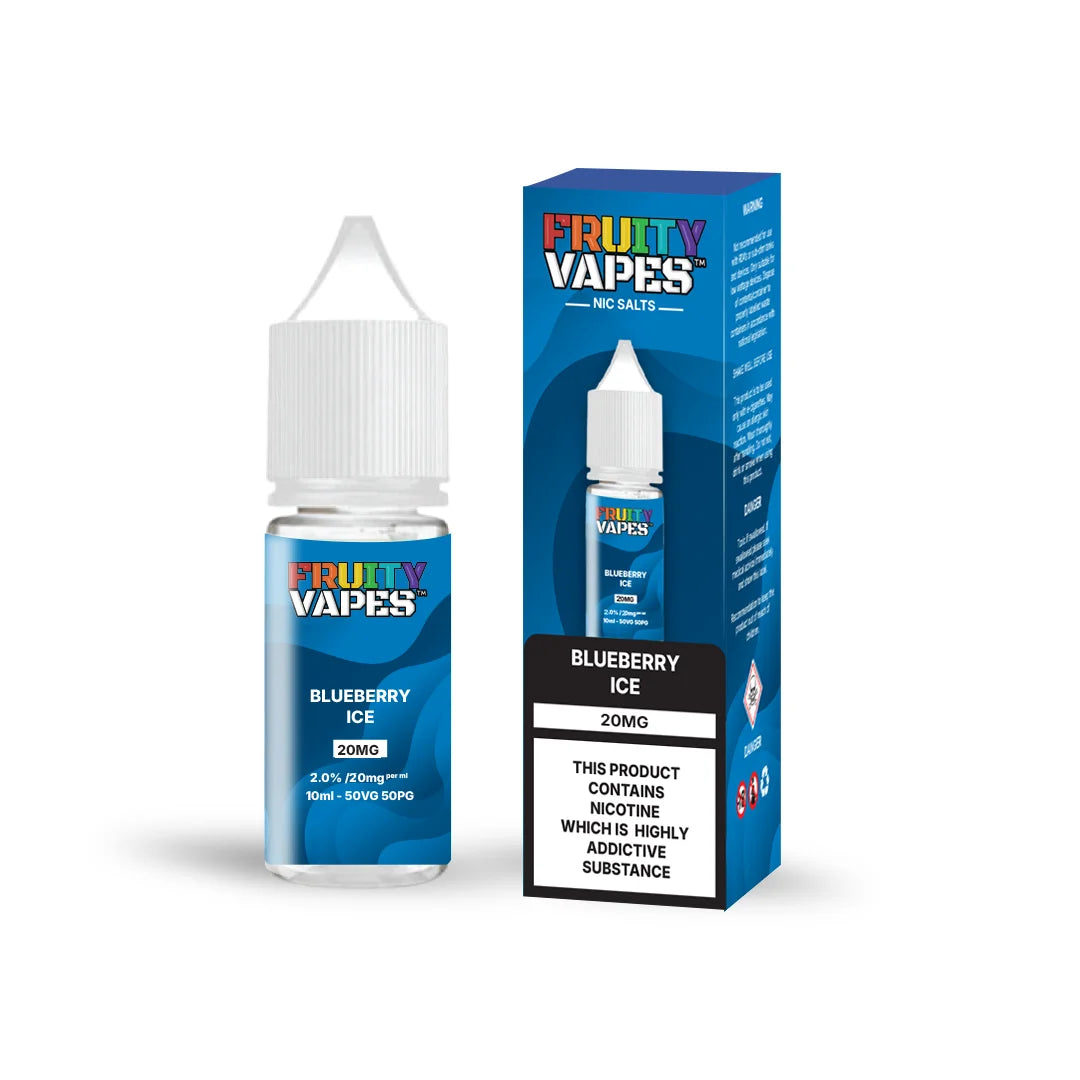 Blueberry Ice Fruity Nic Salt – smooth, icy blueberry flavor vape juice available in 20mg strength