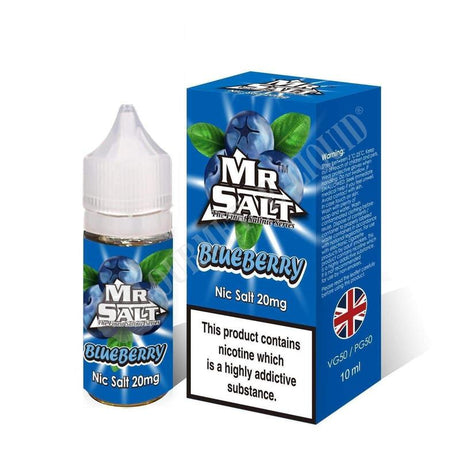 Mr Salt Blueberry Nic Salt E‑Liquid – sleek bottle of premium nicotine salt vape juice with a pure and smooth throat hit, ideal for pod systems.