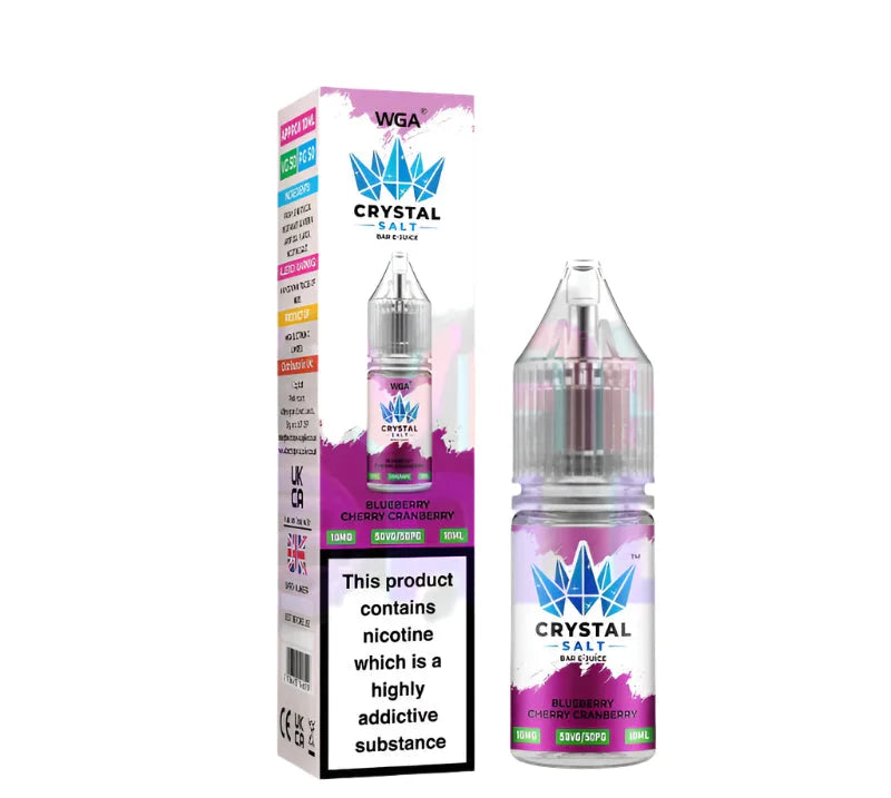 Blueberry Cherry Cranberry WGA Crystal Salt Bar 10ml nic salt e-juice bottle for smooth MTL vaping