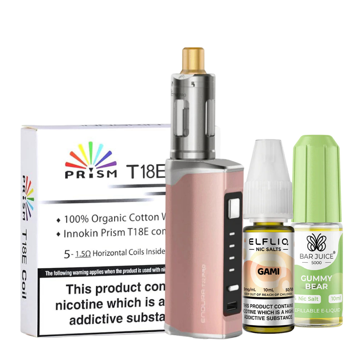 Innokin Endura T22 Pro Kit Bundle with Prism Coils - pack of 5 with nic salts
