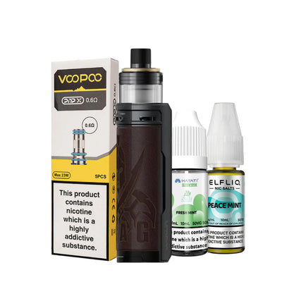 VooPoo Drag X PnP-X pod vape kit bundle featuring PnP-X Replacement Coils and 2 nic salts 