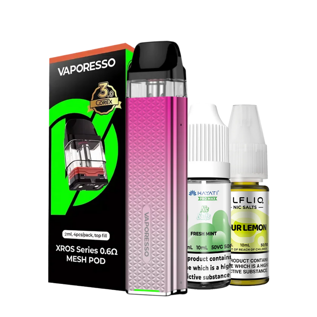 Vaporesso XROS 3 Mini Pod Kit Bundle Image – offering Vaporesso Pods and 2 Nic Salts with a great discount