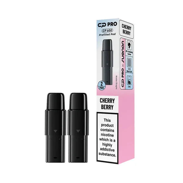 Cherry Berry Suonon CP Pro 600 Prefilled Pods providing rich flavour and smooth vaping