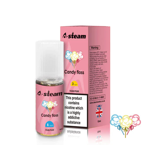 Candy Floss A-Steam 10ml Premium Vape Juice - Pack of 10 Bottles